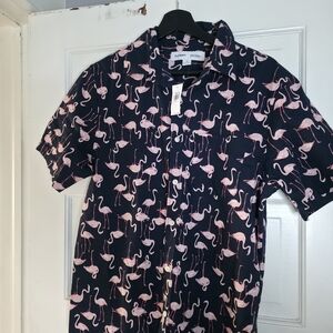 Old Navy Men's Flamingo Print Shirt
